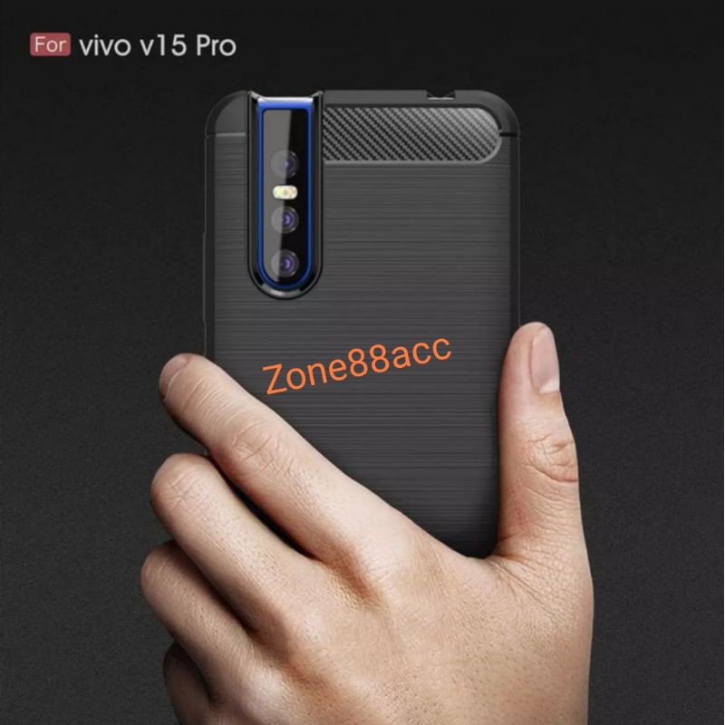 Silicon Case VIVO V15 Pro Softcase iPAKY Carbon Casing Cover TPU