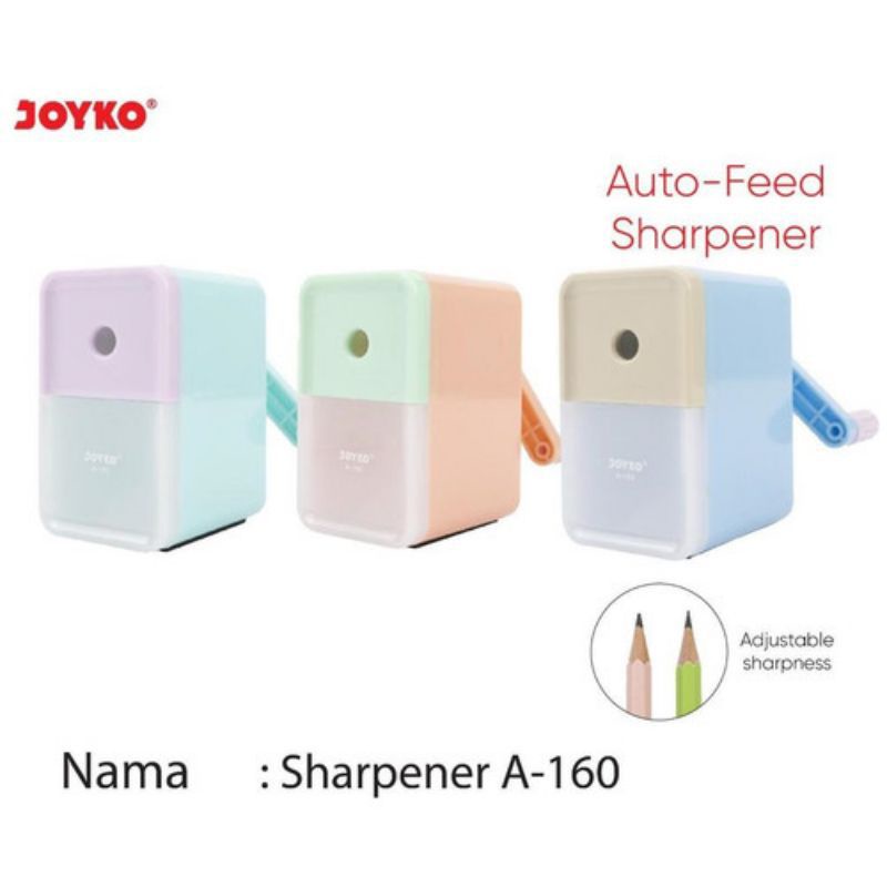 

Rautan Meja Joyko A-160 Pastel Color | Sharpener Serutan Joyko | Rautan Putar Anti Selip