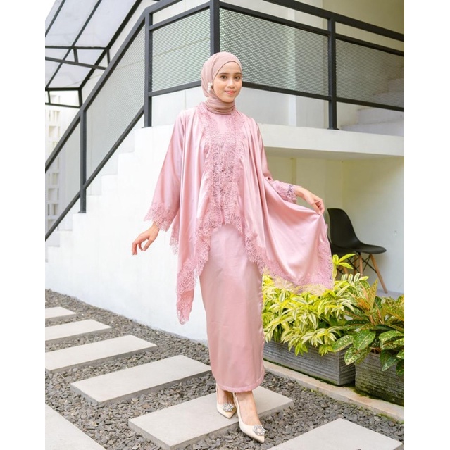 1 SET PREMIUM RAISA (outer + daleman + rok lilit) TUNIK KONDANGAN / WISUDA / LAMARAN / BRIDESMAID