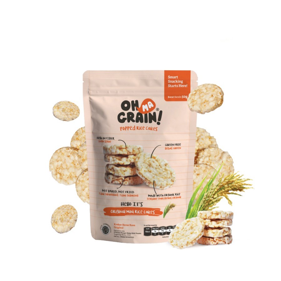 OHMA GRAIN! Popped Rice Crackers [ ORIGINAL ] 50gr