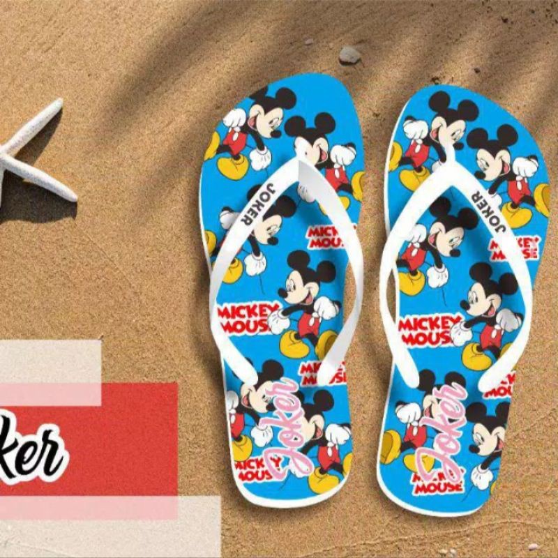 Sandal Jepit Wanita Ase Benner Printing Mickey