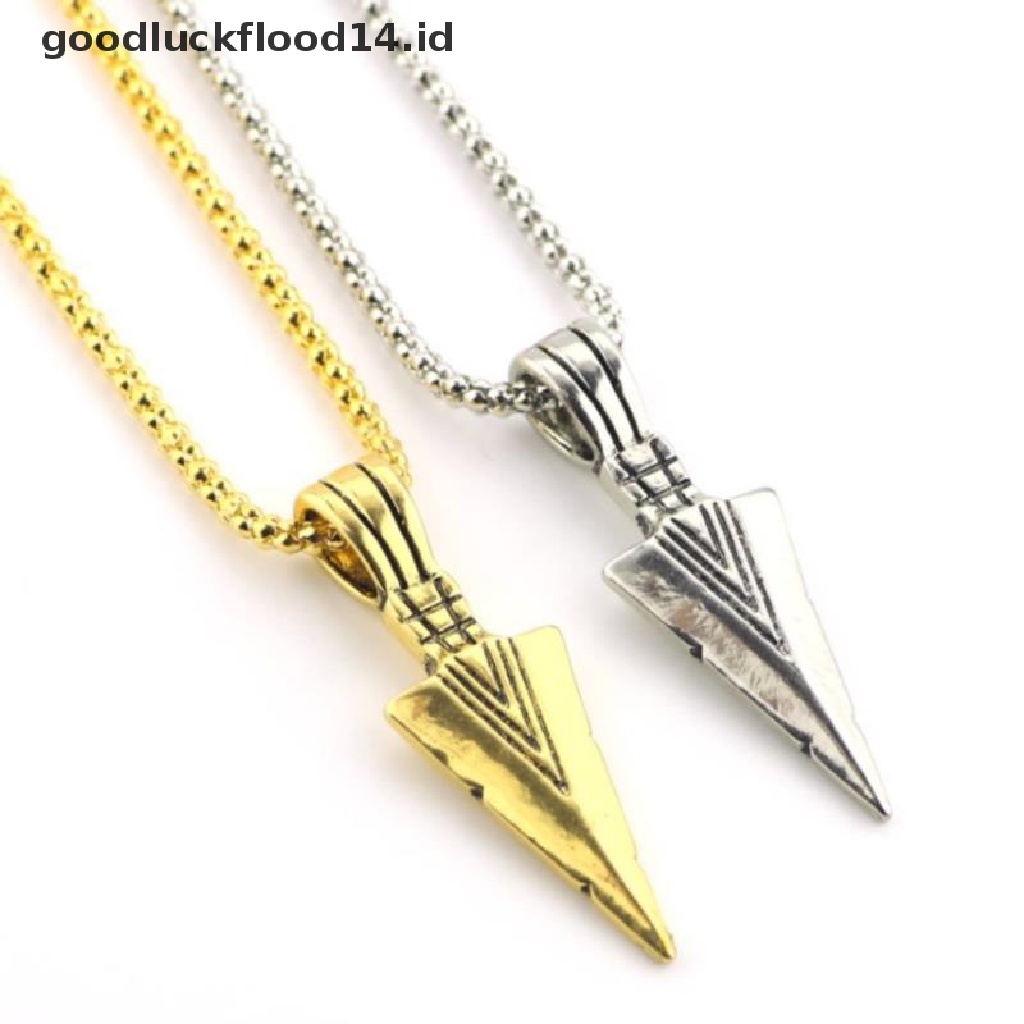 [OOID] Men's  Black Long Necklace with Arrow Pendant Jewelry Chain Hip Hop Punk Rock ID