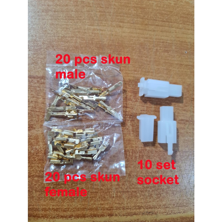 Socket motor pin kecil 2 pin - 3pin - 4pin - 6pin - 9 pin 10 set / connector skun mobil soket / konektor