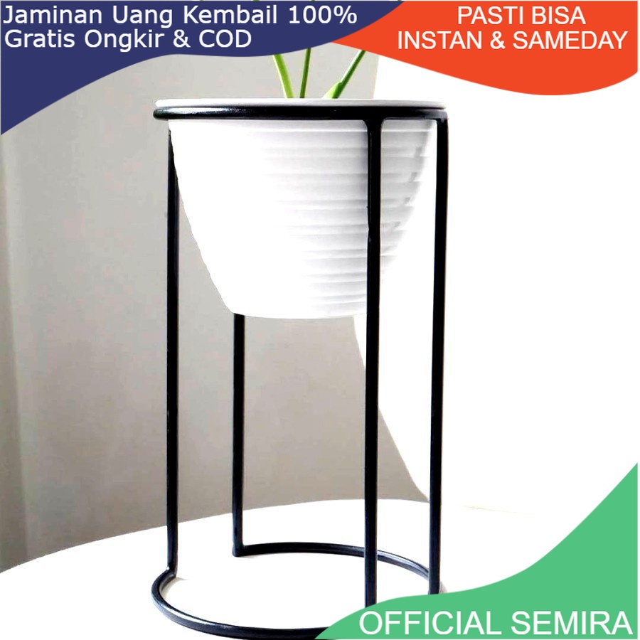 pot bunga besi/standing pot belah bunga diameter 15cm TINGGI 20cm/rak bunga besi/standing pot/rak bu