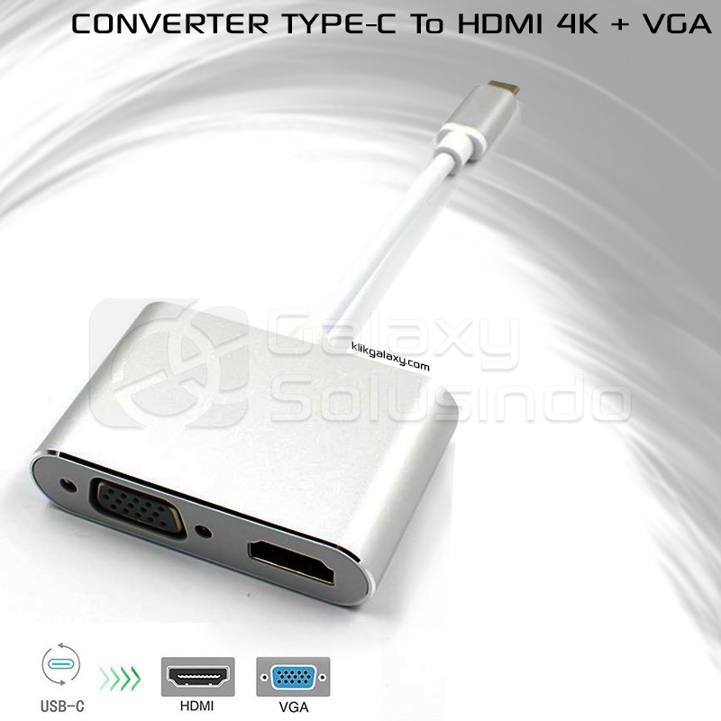 Converter Type C to HDMI + VGA