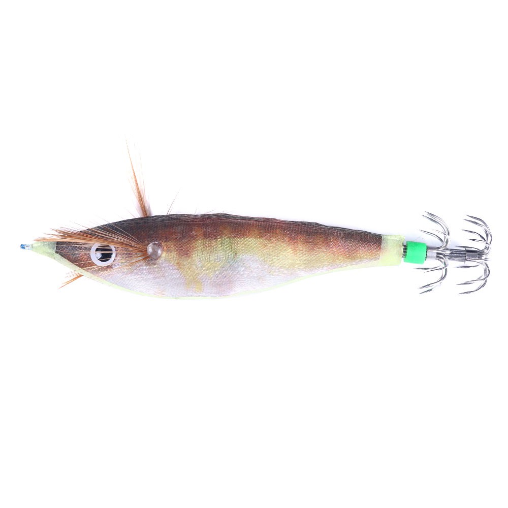 Hengjia 1pc Umpan Pancing Fishing Lure Bentuk Cumi-Cumi Dengan Lampu Led 7 Warna Ukuran 10cm/10g Shrimp Bait