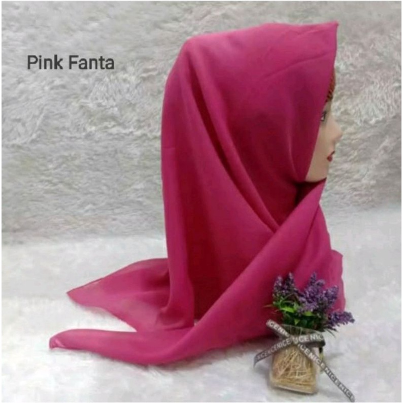 QBZ / SEGI 4 PARIS PREMIUM SERI WARNA 3 / JILBAB SEGIEMPAT PARIS NECI /SEGI EMPAT REDROS/VARISA/AZARA / CIPUT RAJUT DUA WARNA-Pink fanta