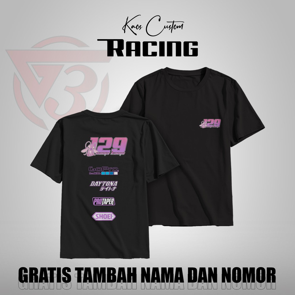 (G-80) Baju Kaos Racing Team Custom Request Bisa Tambah Nama dan Nomor Start Suka Suka Full Sponsor 