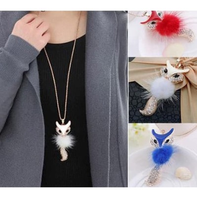 alice - cod kalung wanita termurah import kalung BULU RUBAH