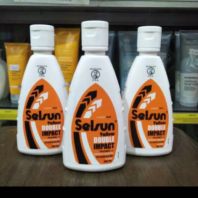Selsun yellow double impact 100ml /Selsun yellow otc selenium sulfiede 120ml/shampoo anti ketombe