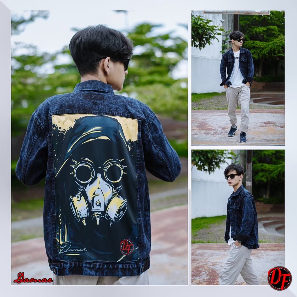 JAKET JEANS DENIM FULL PRINTING SUBLIMASI UNISEX/ MOTIF /JAKET JEANS HITAM / JAKET JEANS DEWASA/ JAKET JEANS FULLPRINTING BISA COD