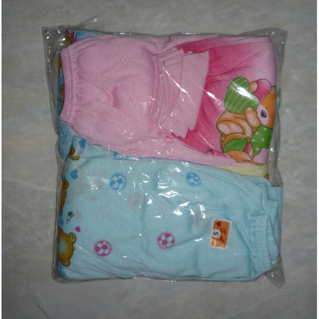 CELANA PANJANG WARNA SABLON ISI 1 LUSIN Bahan Polyster Motif Pola Boneka Warna Mix Random Uk. Newborn, Celana Panjang Bayi / Long Pants / Newborn 0-6 m All [500gr]