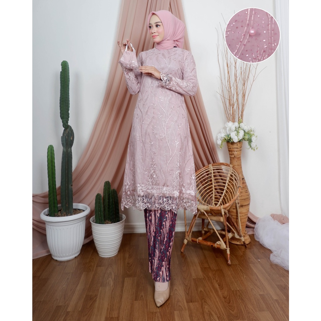 Pakaian Setelan Kebaya Tunik Brukat Premium Model Modern Kekinian Terlaris By Laquse_kebaya2