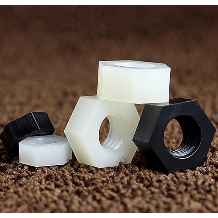 Nylon Nut M4 hole 4mm drat plastik hex hexagonal MUR spacer screw baut