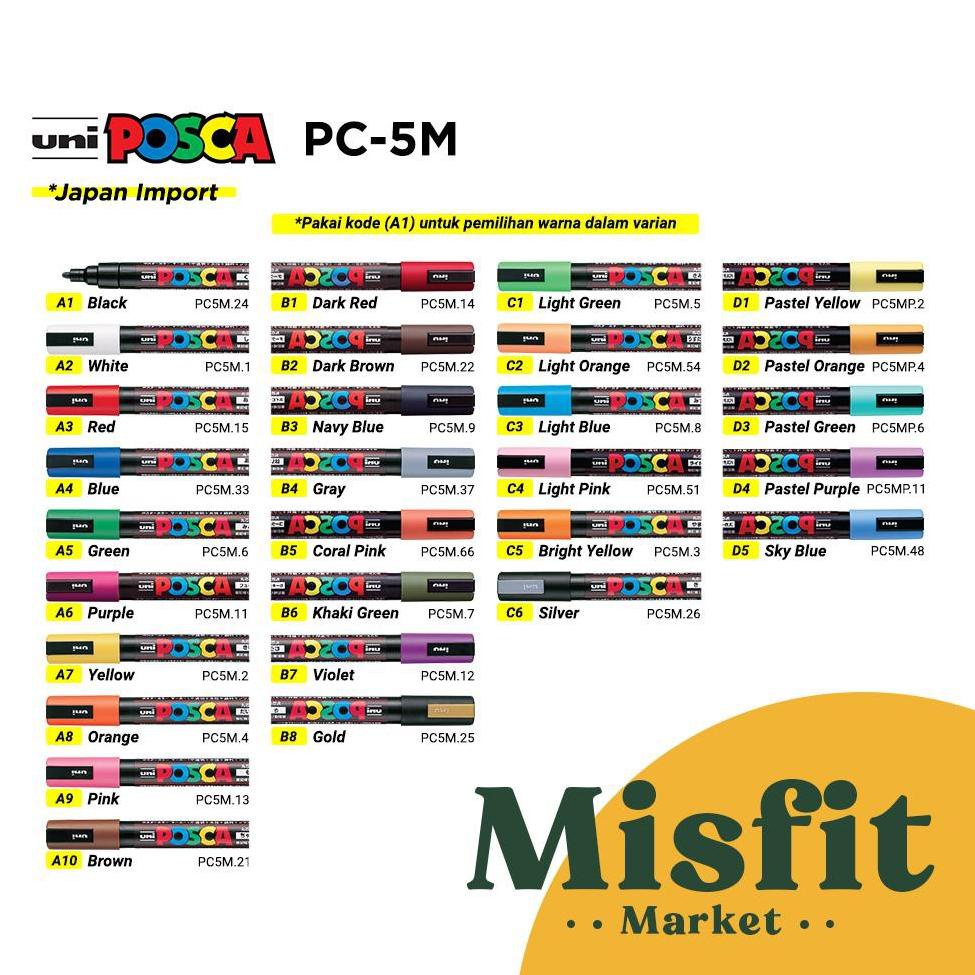 

[PRODUK 66SEU] UNI POSCA PC-5M Paint Marker (Medium Point) PC5M Spidol Warna Warni FDP