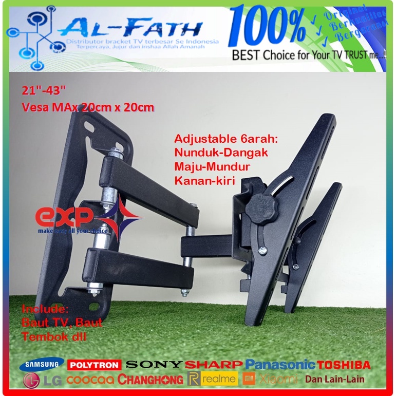 Bracket TV CHANGHONG 14 s/d 43 inch 6 ARAH FULL BESI SUPER KOKOH GARANSI 100% ORI