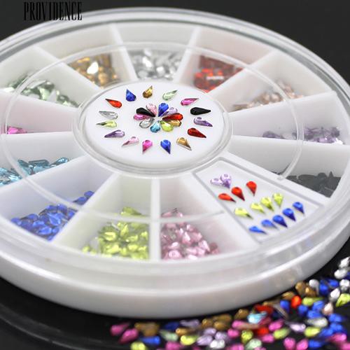 [Bayar Di Tempat] Mode Campuran Warna Water Drop DIY Nail Art Tips Manicure Dekorasi Wheel