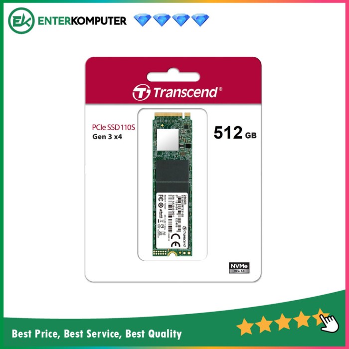 SSD Transcend TS512GMTE110S NVMe PCIe Gen3 x4 M.2 512GB