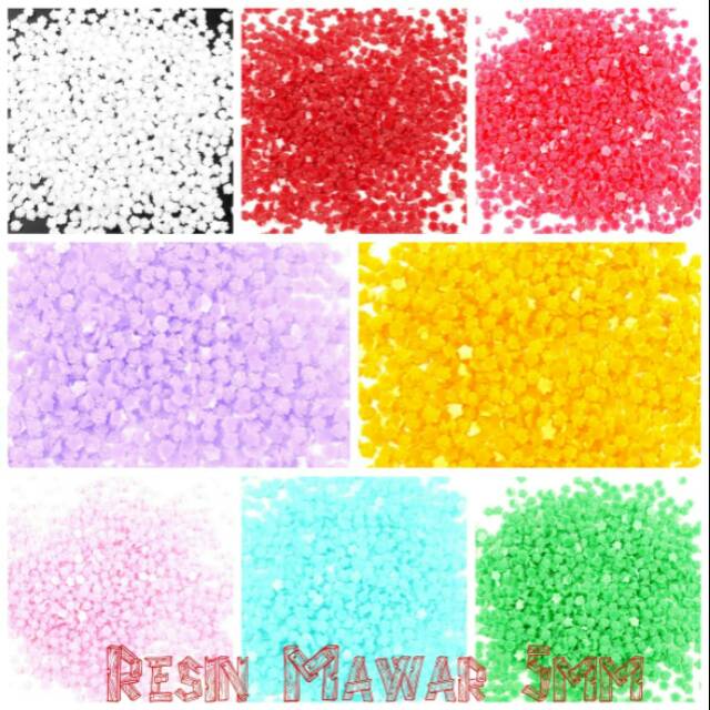 RESIN BUNGA MAWAR 5mm isi 50pcs kecil bahan nailart craft decoca se DIY tasbih blink