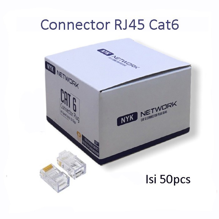 Konektor RJ45 Cat6 NYK / connector Rj45 cat6 / connector rj45/ kepala lan cat6/ konektor lan cat6