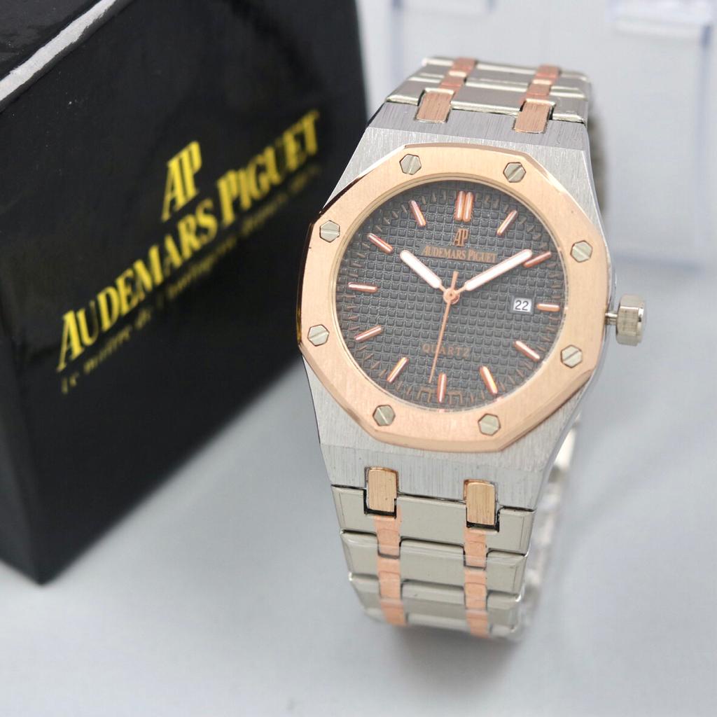 Jam Tangan Pria Y51252K Tali Rantai Tanggal Aktif Free Box Exclusive &amp; Baterai