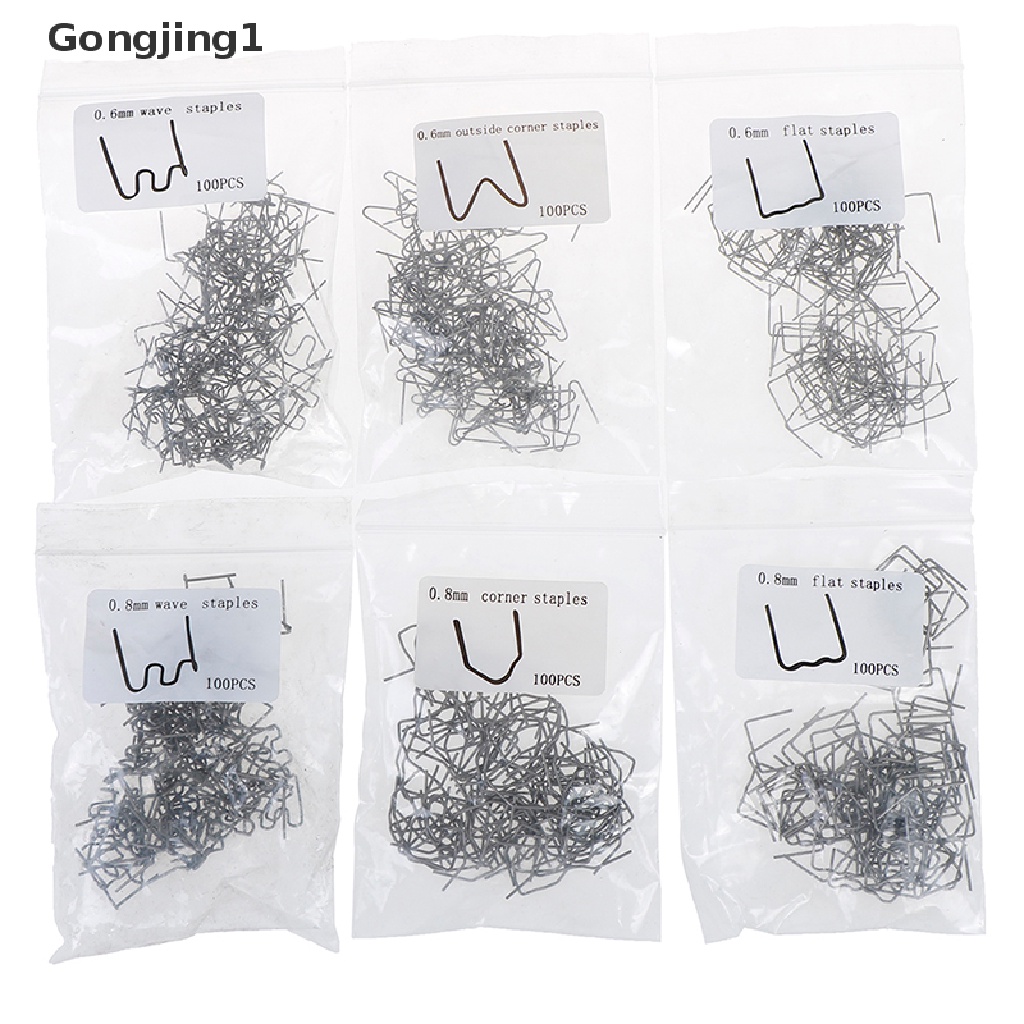 Gongjing1 100pcs Staples Flat Wave 0.6mm-0.8mm Universal Bahan Plastik Untuk Reparasi Stapler