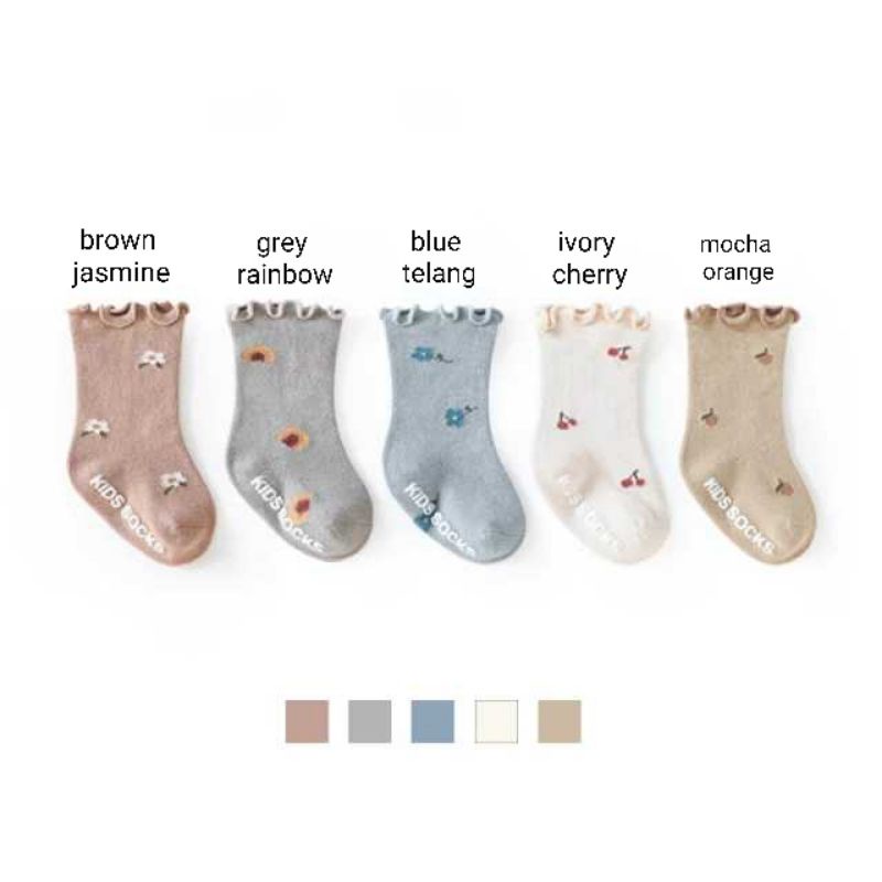 Kaos kaki anak perempuan motif bunga / Kaos kaki renda anak cewek / Baby girl socks