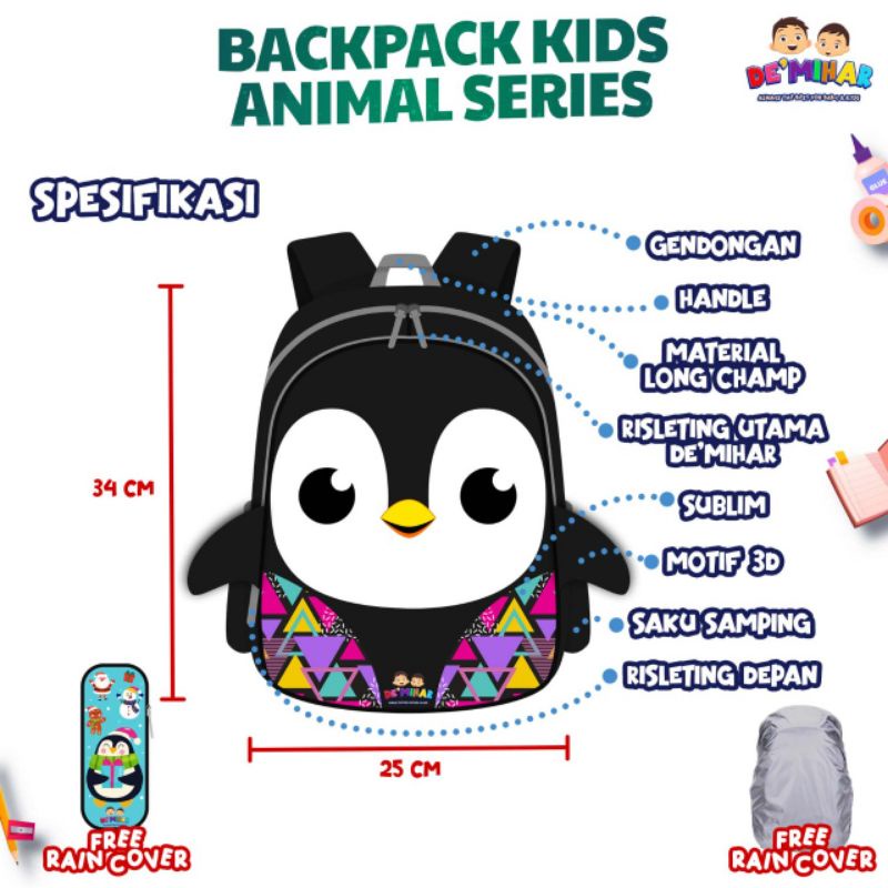 Ready ‼️ Backpack Kids Animal Series 3D