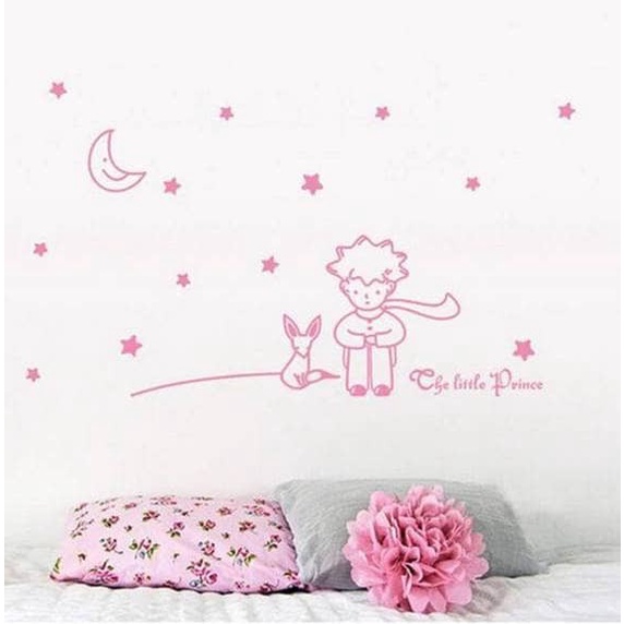 ISHOWTIENDA Wall Decal - Stiker Dinding The Little Prince Warna Pink