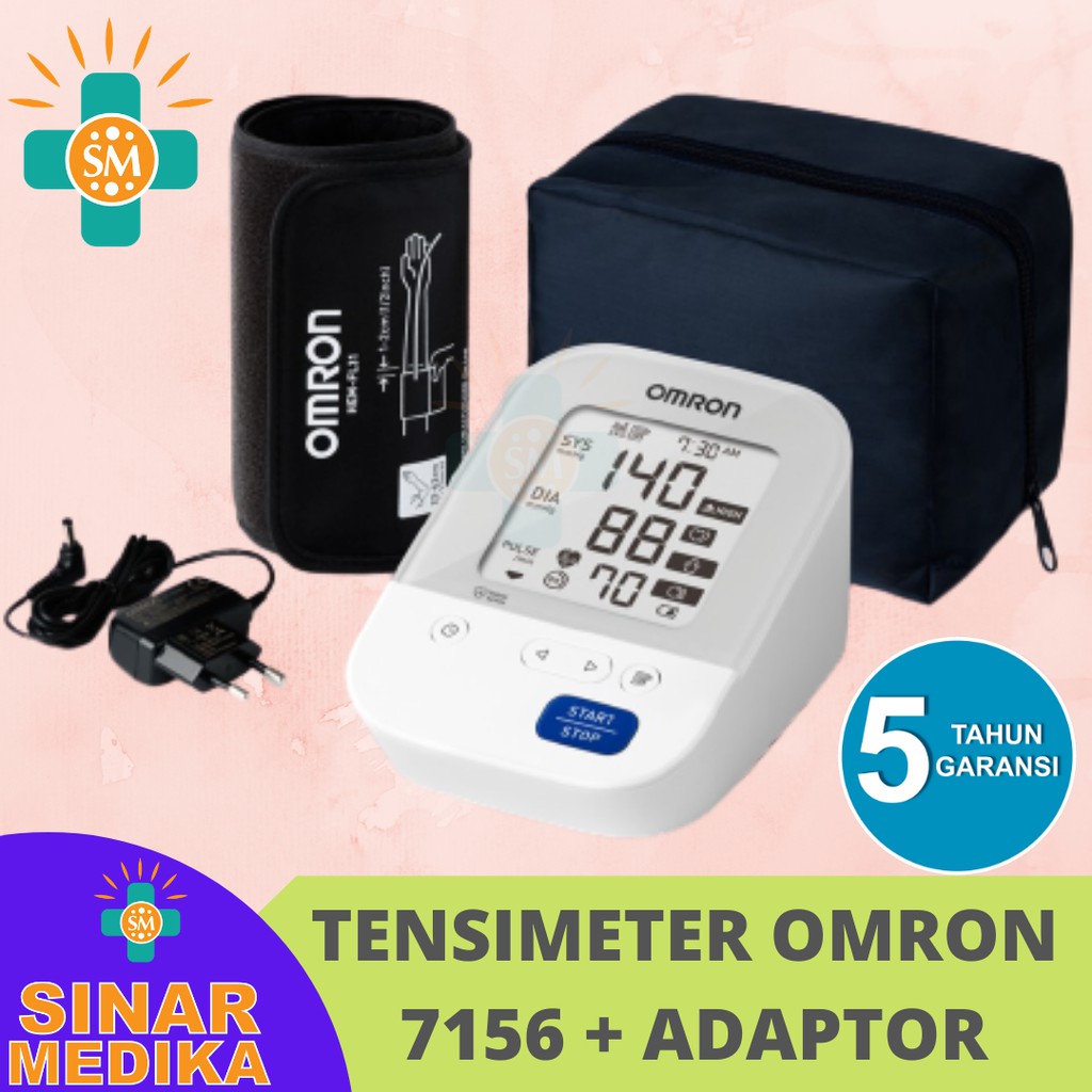 TENSIMETER OMRON HEM 7156-A DELUXE + ADAPTOR . Alat Pengukur Tekanan Darah TENSI HEM 7156 ADAPTER