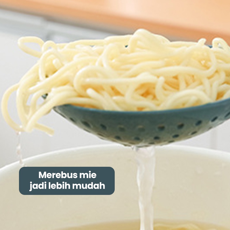 Dejavu Saringan Mie Sendok Plastik Lubang Saringan Peralatan Masak Dapur Centong Spatula Sutil Penyaring Tahan Panas HLS311-6