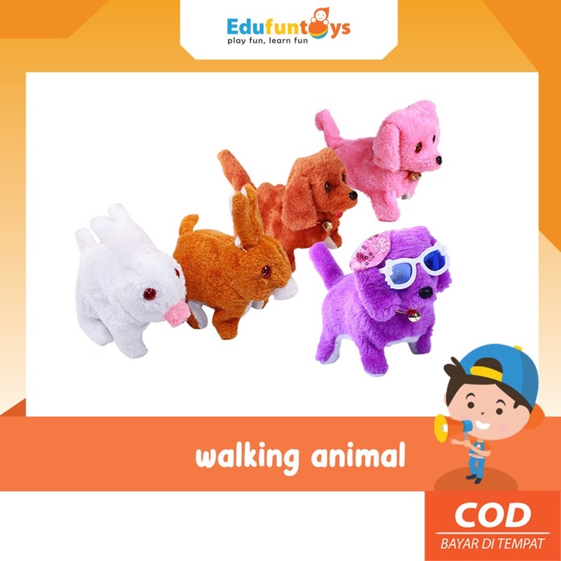 Mainan Anak ROBOT KELINCI / ROBOT ANJING gerak bunyi dan bisa jalan pakai batere/ boneka anjing jala