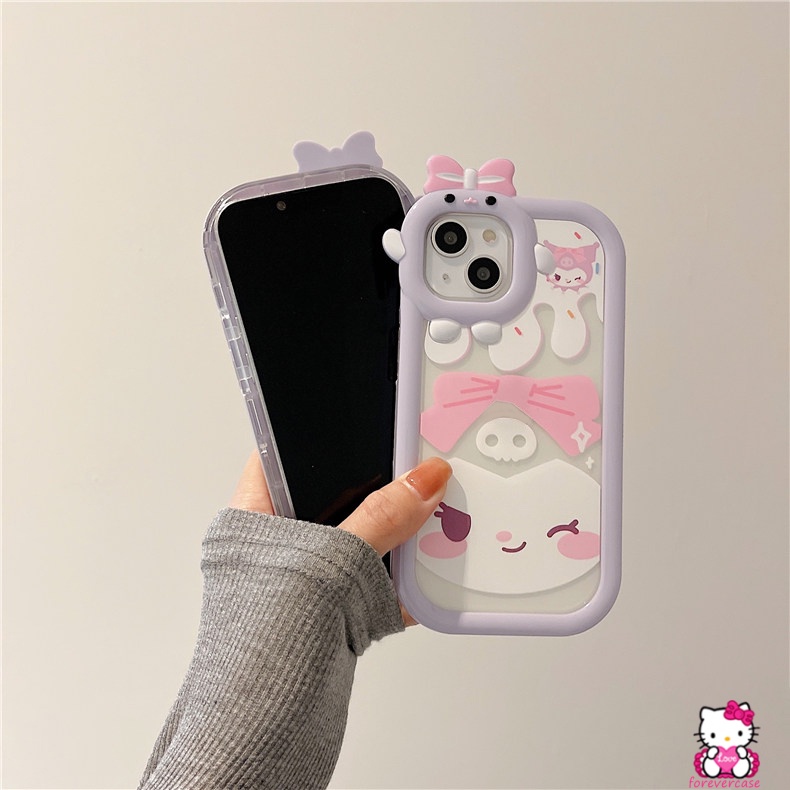 Soft Case TPU Motif Kartun Kulomi Kitty 3D Untuk IPhone 7 8 Plus XR 11 12 13 Pro MAX X 6 6S Plus XS MAX SE 2020