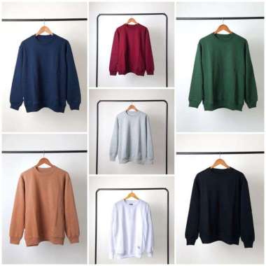 IvannaCollection Sweater Polos Pria Wanita Sweater Polos Couple Pasangan Oversize Bahan Fleece Size L XL XXL