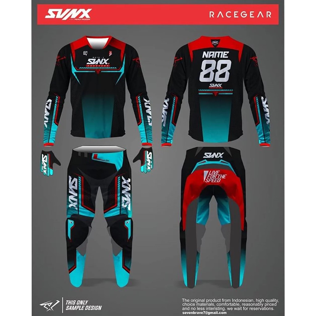 Motocross Apparel Jersey Motocross Jersey Set Motor Trail Gearset SVNX Premium Quality