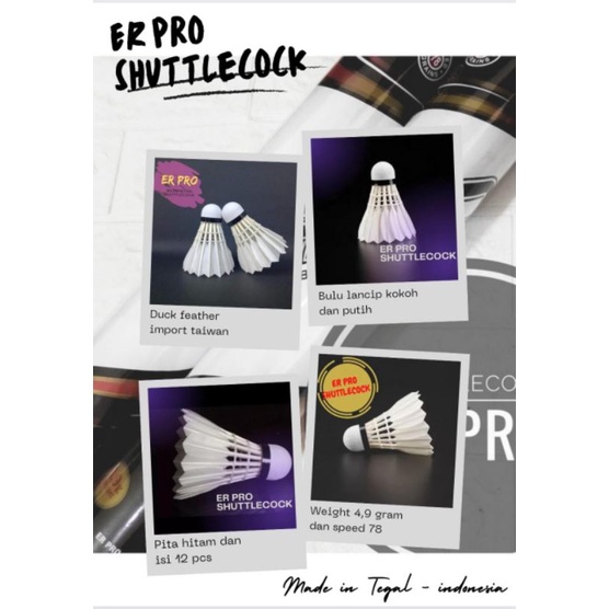 RB Er Pro / Er Cock Shuttlecock Kok Badminton Original ER Pro=ER Cock