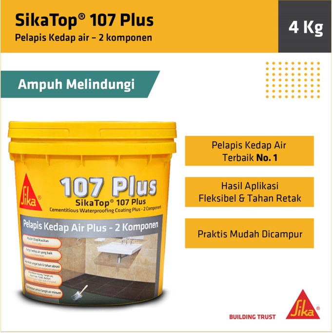 SIKA Top 107 plus - Pelapis anti bocor 2 komponen Obat Bocor WATERPROOFING KAMAR MANDI TOILET DAK.