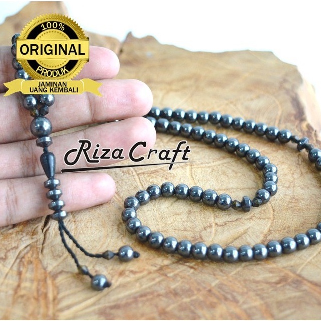 Tasbih Batu Akik Alam Hematite Badar Besi Blustin Asli 99 Butir