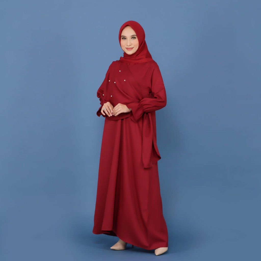 TokoMilkan - Dress Wanita Dewasa Muslim MUTIARA Bahan Moscrepe