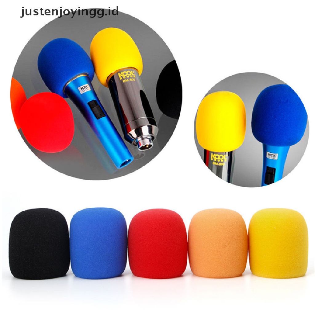 // justenjoyingg.id // Colorful Handheld Stage Microphone Windscreen Sponge Foam Karaoke Audio Cover ~