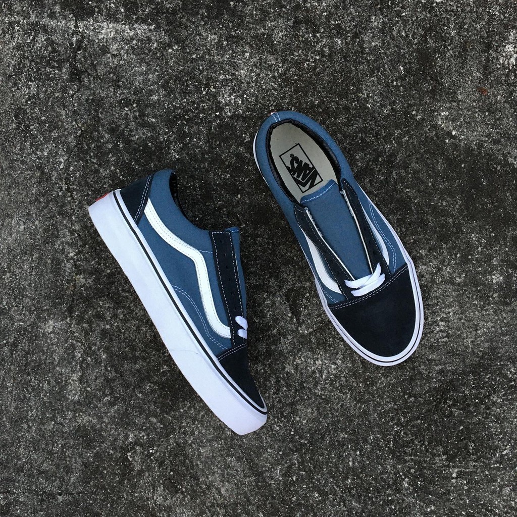 VANS OLDSKOOL NAVY BLACK CLASSIC RESMI
