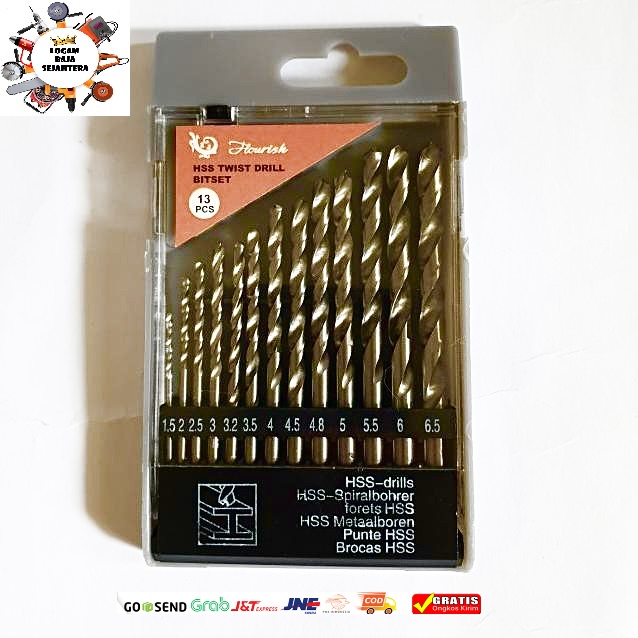 MATA BOR BESI SET 13pc MAta bor Besi HSS Untuk bor besi