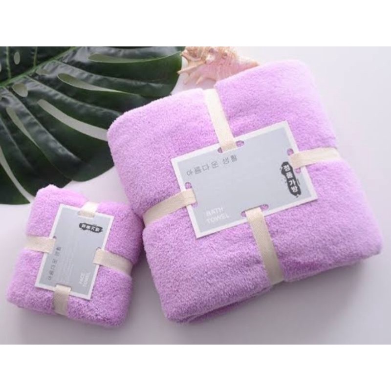 Handuk Mandi Dewasa Set 2 in 1 /Handuk Import Daya Serap Tinggi/