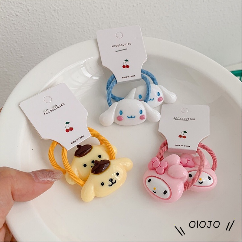 2Pcs Korea Lovely Lolita Tali Kepala Karet Elastis Tinggi Net Merah Sederhana Aksesoris Rambut Gadis - ol