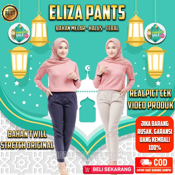 Celana Wanita kekinian Murah Celana Panjang Wanita Jumbo Bahan Karet Melar Big Size