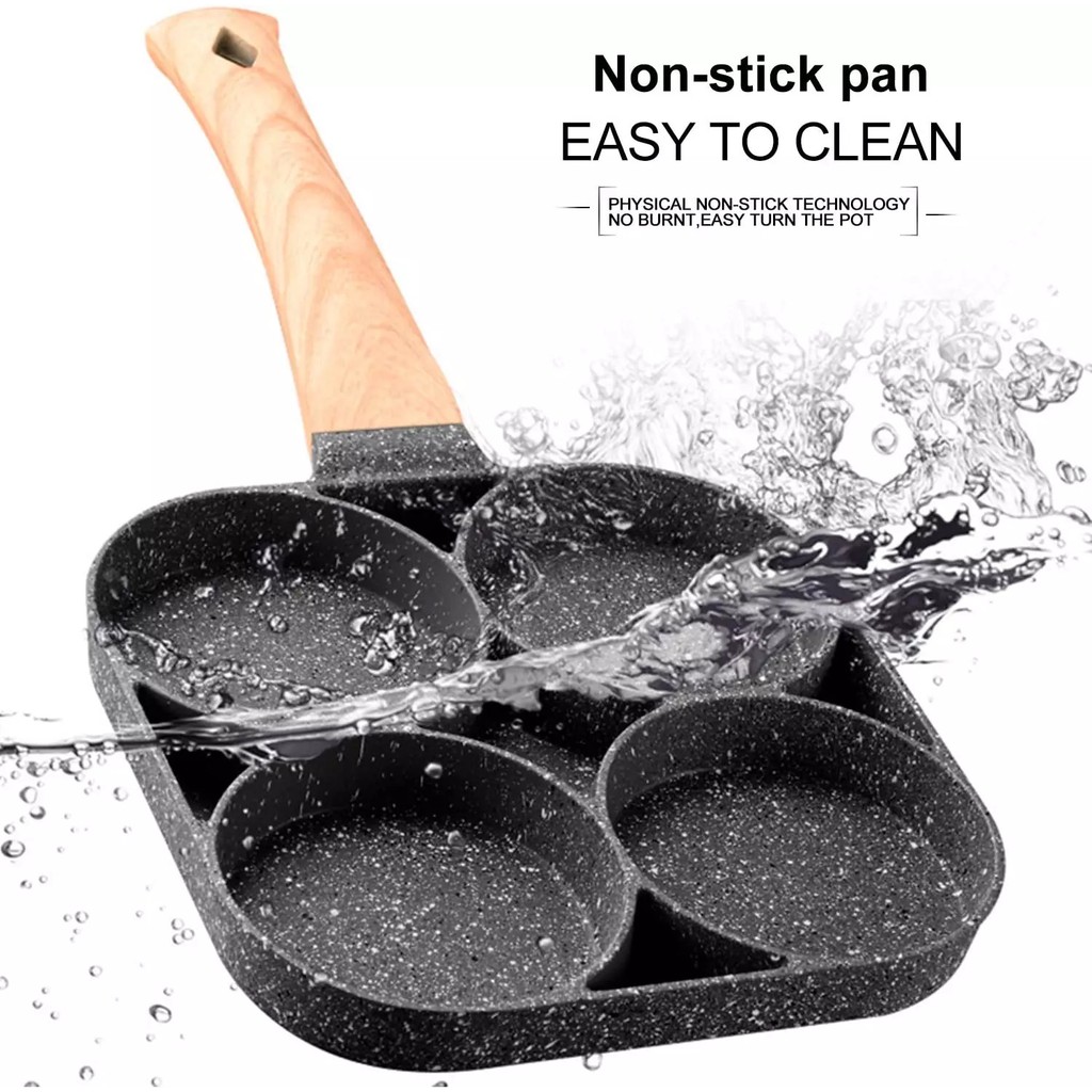 Teflon Penggorengan Telur Pancake 4 Lubang Non Stick Egg Frying Pan