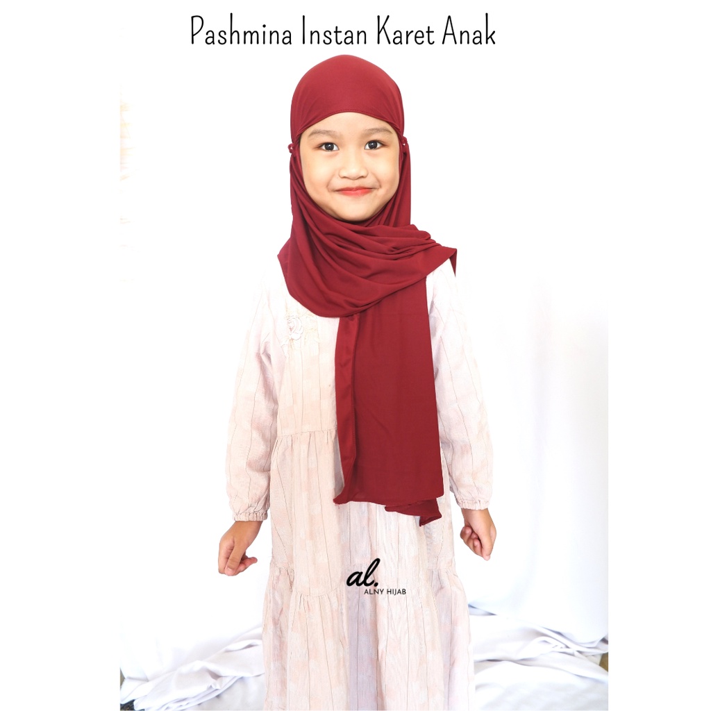 Alny Hijab - Kerudung Pashmina Instan Karet Kids Hijab Instan Anak/Pashmina Karet Anak/Pashmina Zara