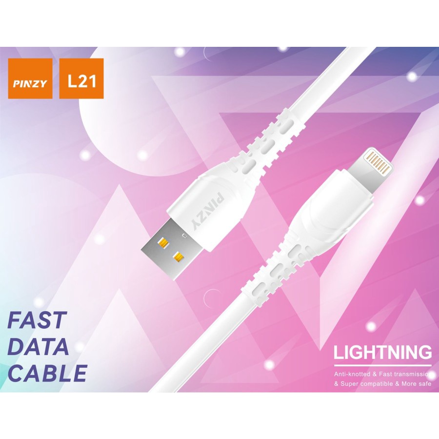 Kabel Data L21 2.4A USB Type Lightning Support Data Transmisi