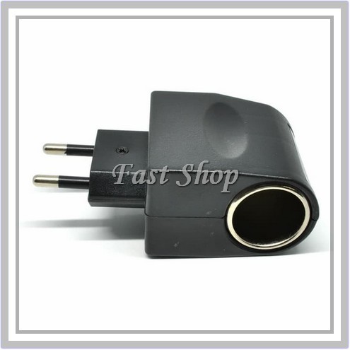 Adaptor AC-DC Car Charger Switch 12V 1A EU Plug - Black