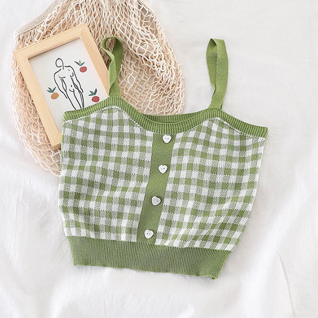 Korean Square Knit Crop Tank Top 5549-3